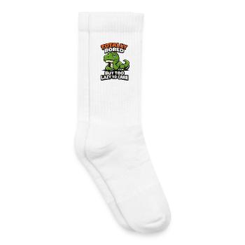 Seriously Bored Dinosaur - Kids Tennis Socks - white - Right