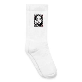 Gothic Mask Portrait - Kids Tennis Socks - white - Right