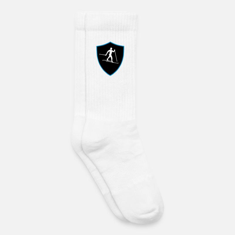 Langlauf Schild - Kinder Tennissocken - Weiß