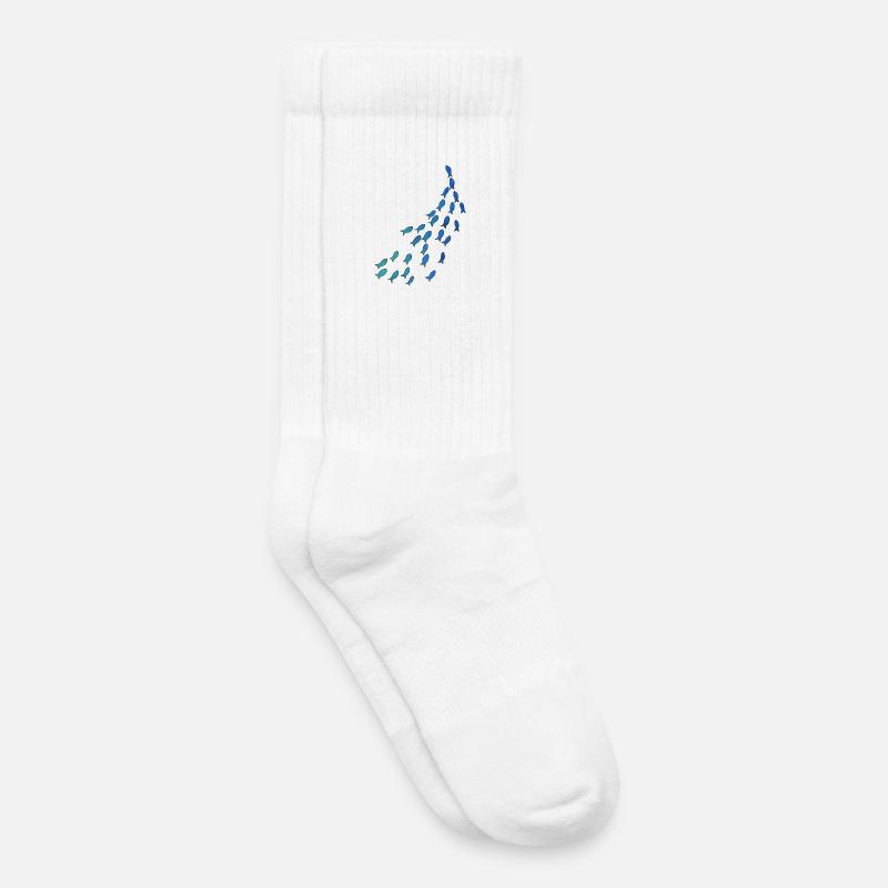 Fischschwarm - Kinder Tennissocken - Weiß