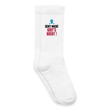 geht nicht gibt's nicht, lustiger Handwerker - Kinder Tennissocken - Weiß - Rechts