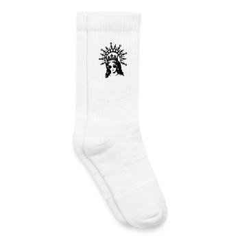 La Mère de Dieu avec des lunettes de soleil - Chaussettes de tennis bio enfant - blanc - Droite