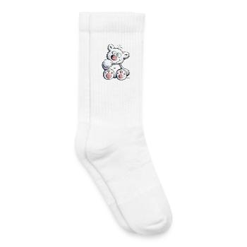 Blanc Ours En Peluche - Chaussettes de tennis bio enfant - blanc - Droite