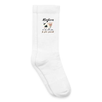 Attention ne me colle pas je pète souvent - Chaussettes de tennis bio enfant - blanc - Droite