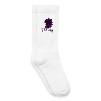 Logo du dragon avec accents de feu - Chaussettes de tennis bio enfant - blanc - Droite