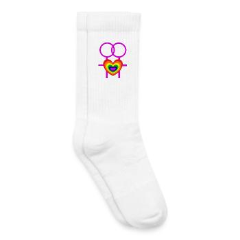lesbienne femmes femmes symboles féminins CSD - Chaussettes de tennis bio enfant - blanc - Droite