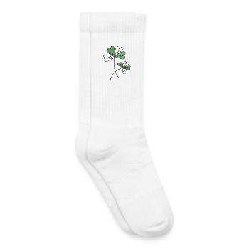 Klee / Glück / Sprüche / Trend / cool - Kinder Tennissocken - Weiß - Rechts