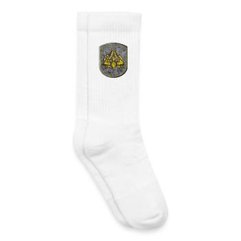 Signe de la guilde maçon 3D look pierre emblème or - Chaussettes de tennis bio enfant - blanc - Droite