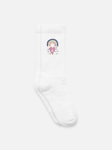 Rainbow 6th Birthday Kids - Kids Tennis Socks - white