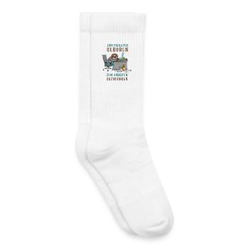 Zum schlafen geboren zum arbeiten gezwungen - Kinder Tennissocken - Weiß - Rechts