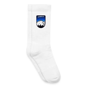 Emblème paysager des montagnes des Grisons - Chaussettes de tennis bio enfant - blanc - Droite