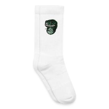 le serpent vert agile, les cadeaux d’animaux - Chaussettes de tennis bio enfant - blanc - Droite