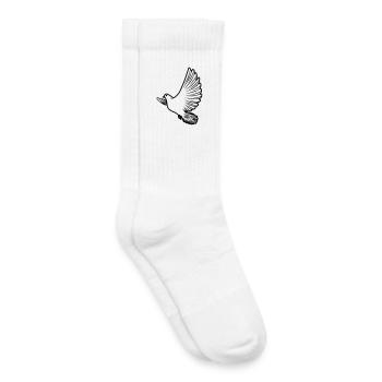 Colombe de la paix transparente - Chaussettes de tennis bio enfant - blanc - Droite