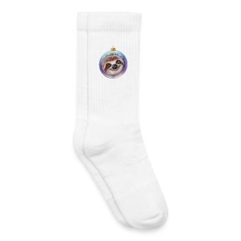 Weihnachten Faultier Weihnachtskugel Santa - Kinder Tennissocken - Weiß - Rechts