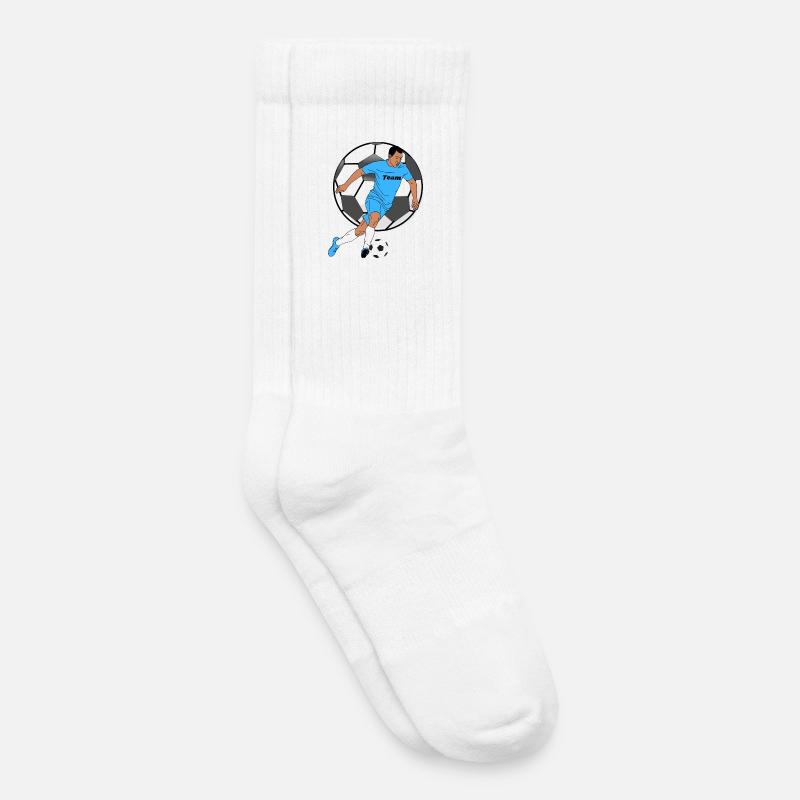 Blauer Teamkicker mit Ball - Kinder Tennissocken - Weiß