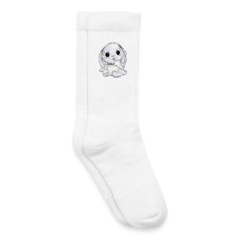 häschen in grau - Kinder Tennissocken - Weiß - Rechts