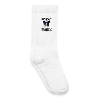 je ne suis pas parfait mais j ai un border collie - Chaussettes de tennis bio enfant - blanc - Droite