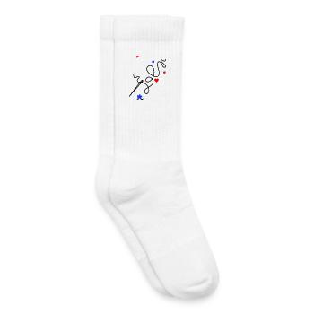 Coudre à la main apporte amour et joie - Chaussettes de tennis bio enfant - blanc - Droite