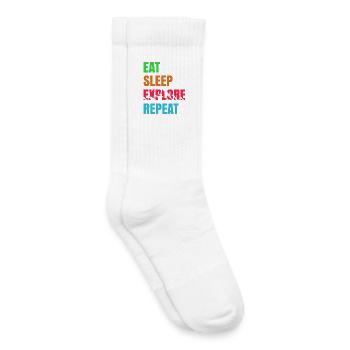 Nature Experience Mountain Hike Hiking Statement - Kids Tennis Socks - white - Right
