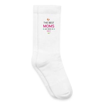 Die besten Mütter werden im Juli geboren - Kinder Tennissocken - Weiß - Rechts