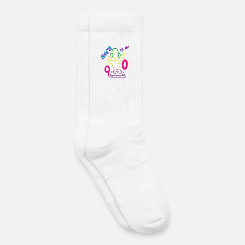 Back to the 90s mit DJ - Kinder Tennissocken - Weiß
