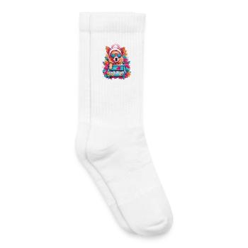 Hund mit Piano - Kinder Tennissocken - Weiß - Rechts