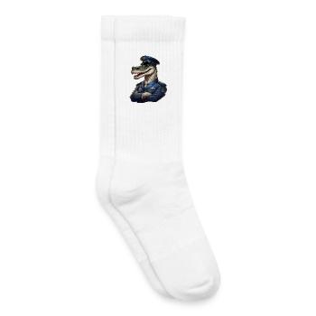 Crocodile Policeman - Kids Tennis Socks - white - Right