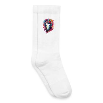 Licorne avec casque Musique Bête mythique Licornes - Chaussettes de tennis bio enfant - blanc - Droite