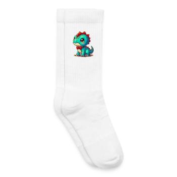Dinosaure - Chaussettes de tennis bio enfant - blanc - Droite