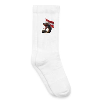 A cool snake with Austria flag - Kids Tennis Socks - white - Right