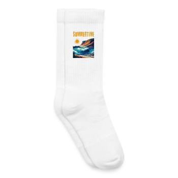 Summertime - schönes Sommerdesign - Kinder Tennissocken - Weiß - Rechts
