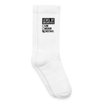 guépard - Chaussettes de tennis bio enfant - blanc - Droite