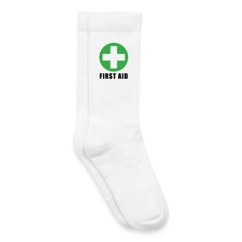 First Aid Medical Cross Sicherheitssymbol Vektor-Symbol - Kinder Tennissocken - Weiß - Rechts