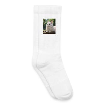 Chat mignon - Chaussettes de tennis bio enfant - blanc - Droite