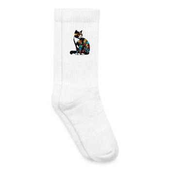 Cat - Kids Tennis Socks - white - Right