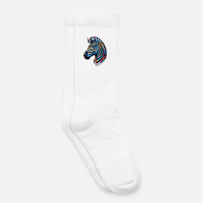 Zebra - Kinder Tennissocken - Weiß