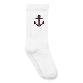 Une ancre - Chaussettes de tennis bio enfant - blanc - Droite