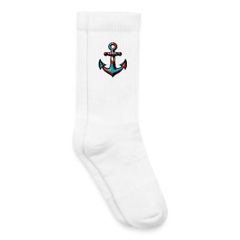Une ancre - Chaussettes de tennis bio enfant - blanc - Droite