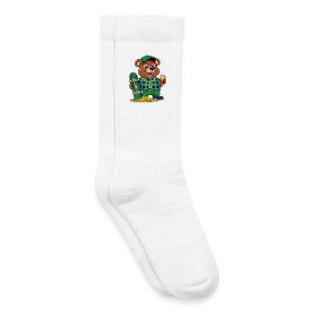 Coole Skater Bär - Kinder Tennissocken - Weiß - Rechts