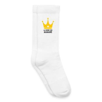 La Reine des Mamans - Fête des Mères - Chaussettes de tennis bio enfant - blanc - Droite