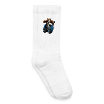 Bären Motorradfahrer / Motorrad Bär - Kinder Tennissocken - Weiß - Rechts