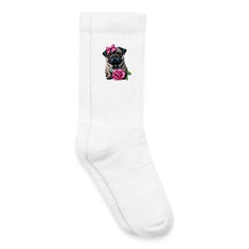 Mops Hund - Kinder Tennissocken - Weiß - Rechts