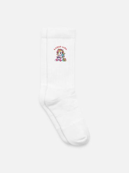 Gamer Girl - Kinder Tennissocken - Weiß