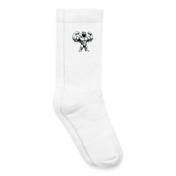Monstre Blanc - Entraînement au gymnase des Monstres Musclés - Chaussettes de tennis bio enfant - blanc - Droite