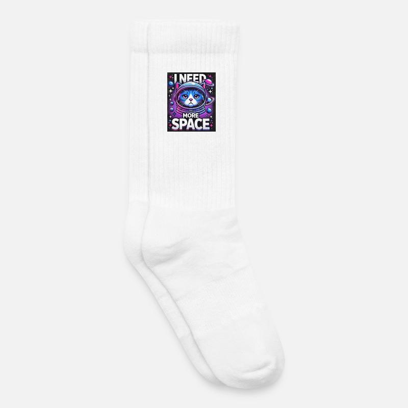 I Need More Space - Kids Tennis Socks - white