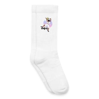 Disco Tanzen Fingerabdruck Illustration - Kinder Tennissocken - Weiß - Rechts
