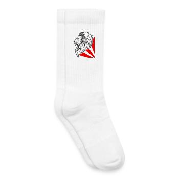 Stylischer Löwe mit Kopfhörern - Kinder Tennissocken - Weiß - Rechts