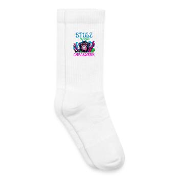 Stolz auf mein Chaoswerk – DIY Monkey - Kinder Tennissocken - Weiß - Rechts