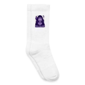 Sorcière Spellbound violette mystique - Chaussettes de tennis bio enfant - blanc - Droite