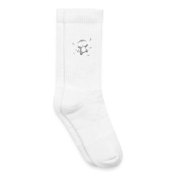 Fröhlicher Waschbär mit Motivationsbotschaft - Kinder Tennissocken - Weiß - Rechts
